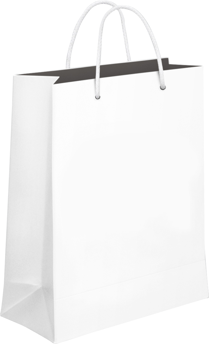 Blank White Shopping Bag PNG Image