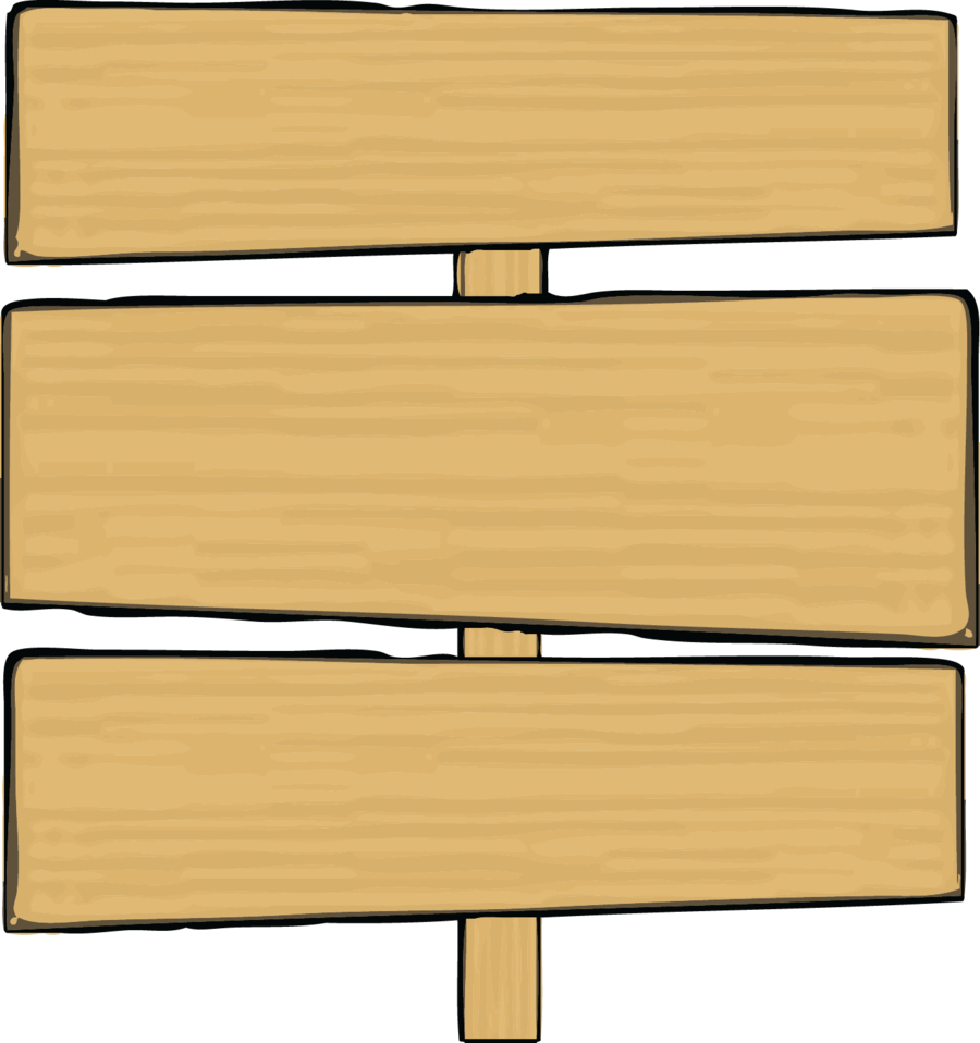 Blank Wooden Directional Signboards PNG Image