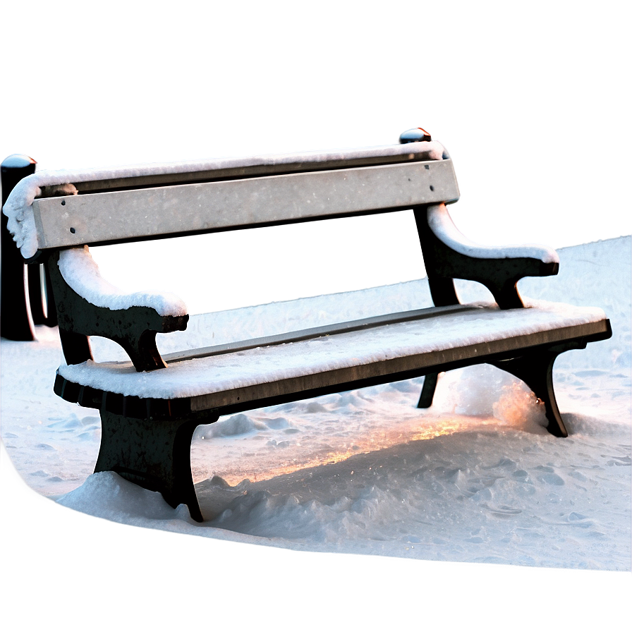 Blanket Of Snow Park Bench Png 24 PNG Image