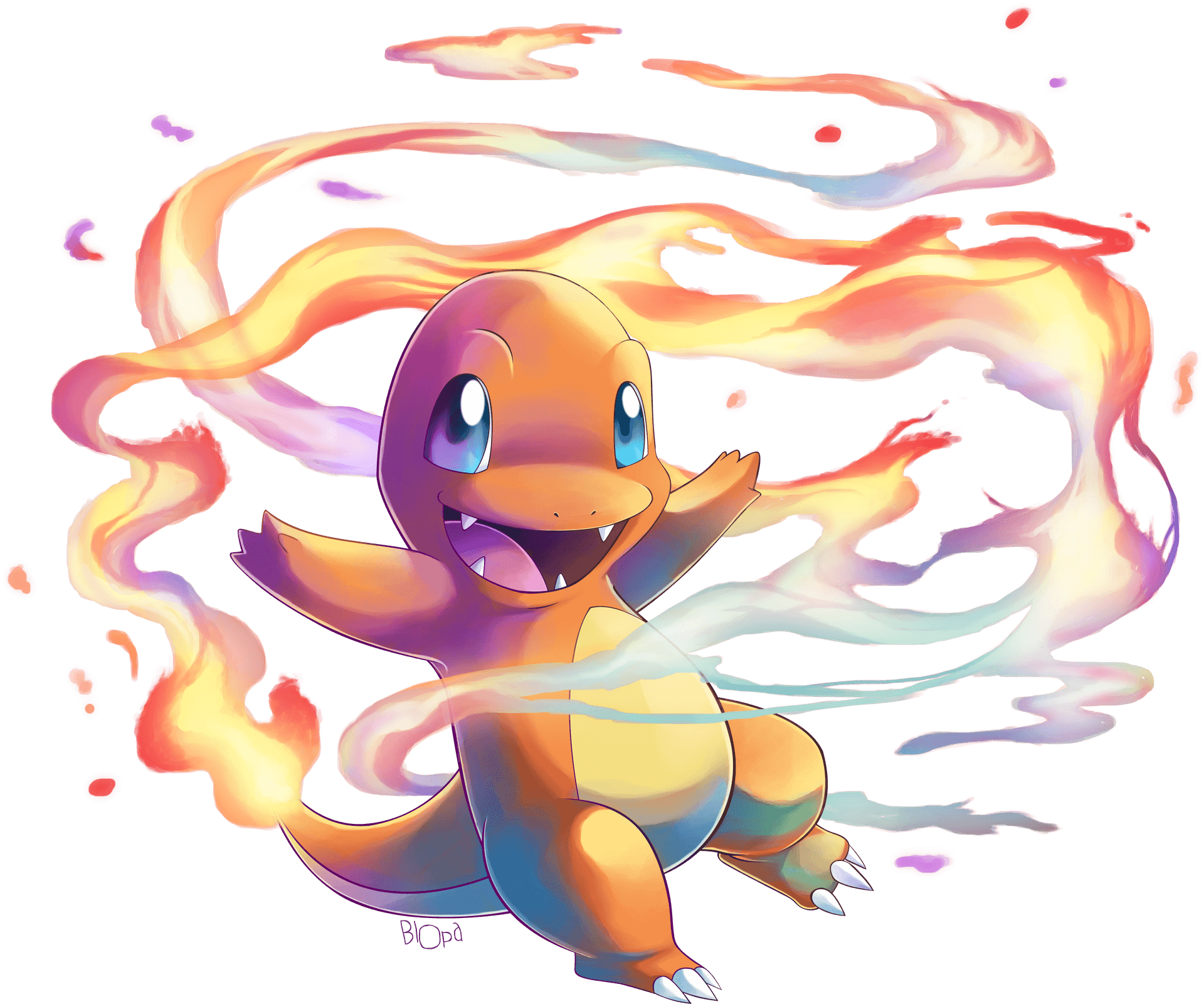 Blazing Charmander Artwork.png PNG Image