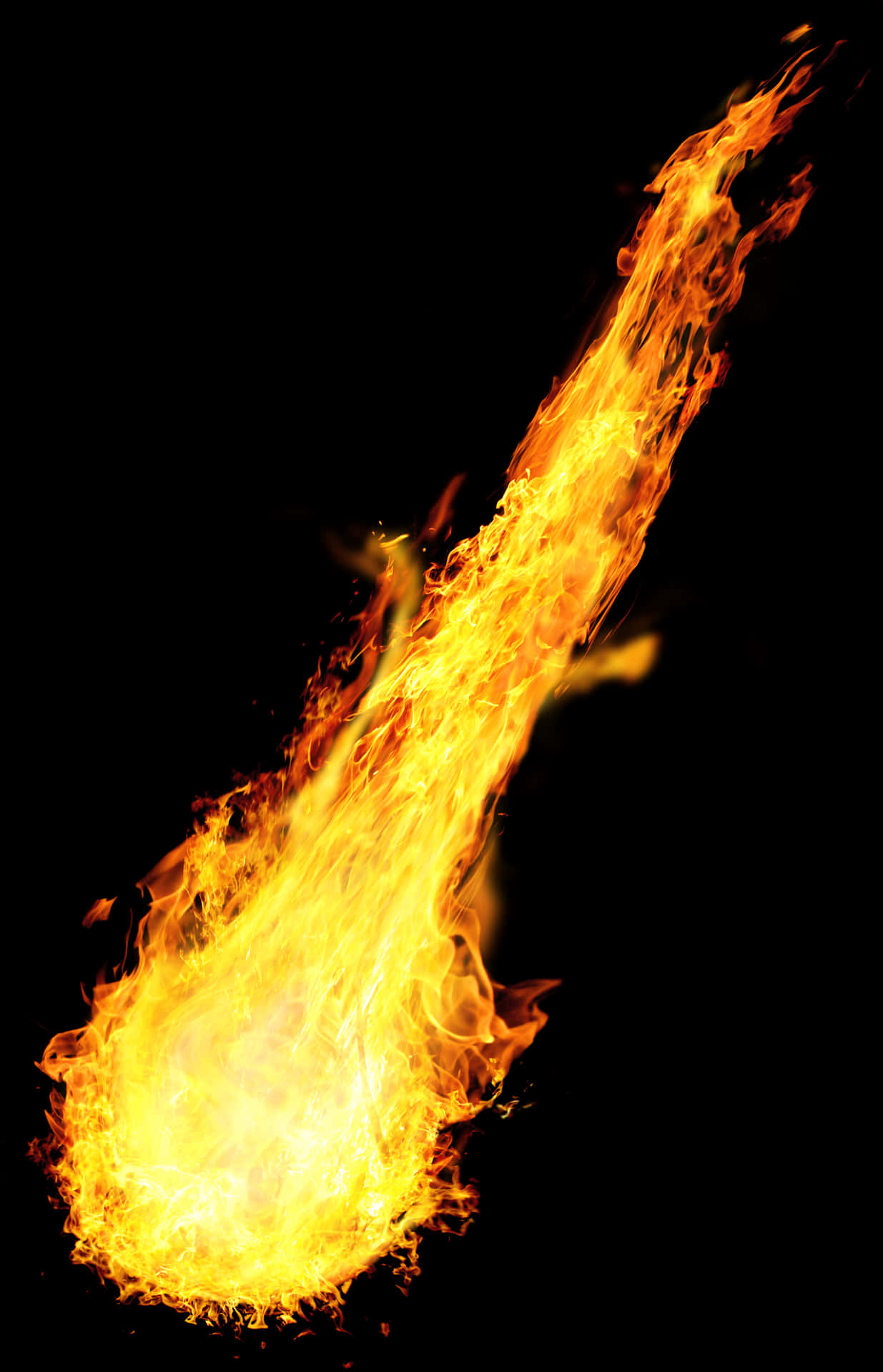 Blazing_ Fireball_ Against_ Black_ Background.jpg PNG Image