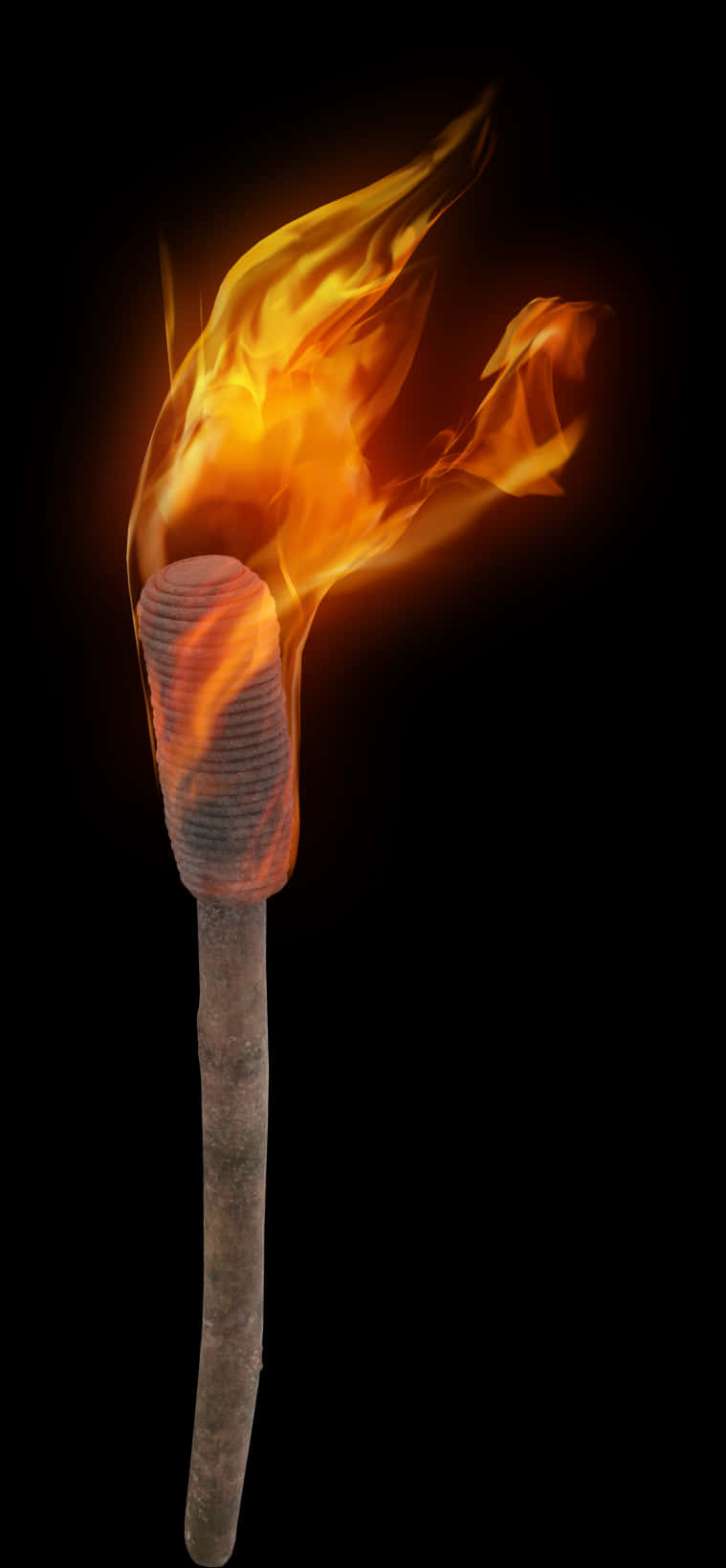 Blazing Torch Against Dark Background.jpg PNG Image