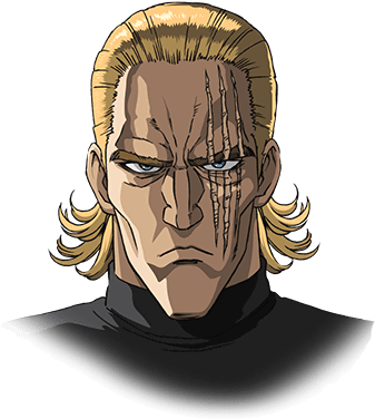 Blonde Anime Character Scarred Face PNG Image