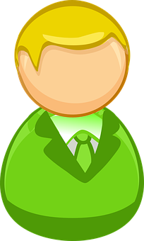 Blonde Cartoon Businessman Icon PNG Image