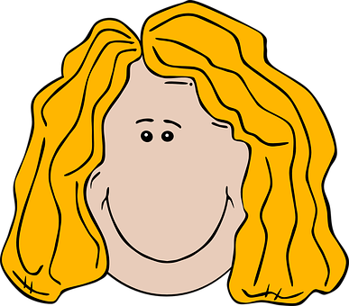 Blonde Cartoon Character Smile PNG Image