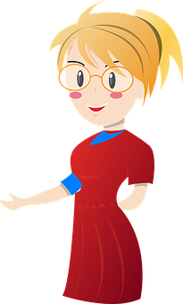 Blonde Cartoon Character Smiling PNG Image