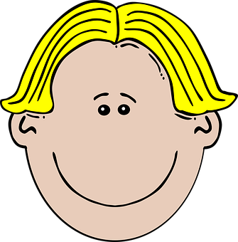 Blonde Cartoon Character Smiling PNG Image