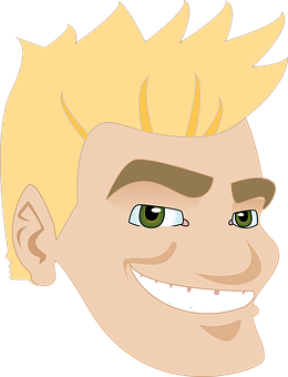 Blonde Cartoon Man Smiling PNG Image