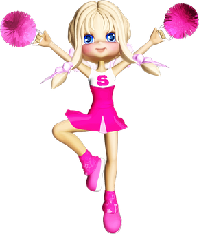 Blonde Cheerleader Cartoon Character PNG Image