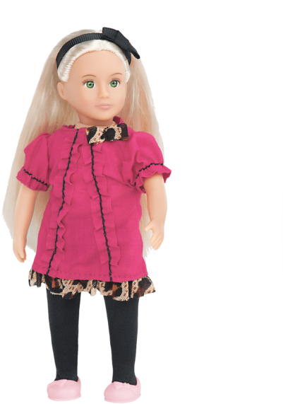 Blonde Dollin Pink Dress PNG Image