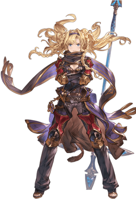 Blonde Fantasy Warriorwith Spear PNG Image