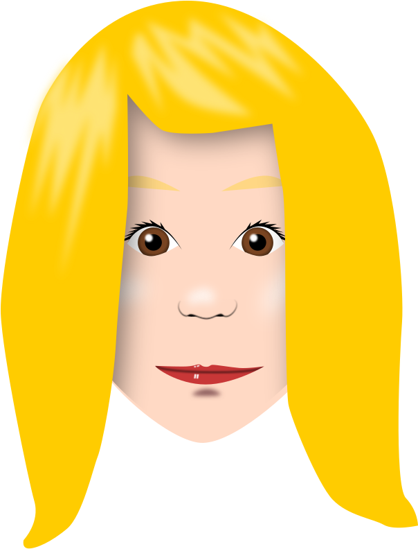 Blonde Hair Cartoon Face PNG Image