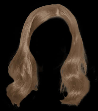 Blonde Hair Silhouette Black Background PNG Image