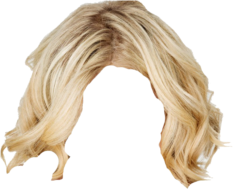 Blonde Hair Wig Transparent Background PNG Image