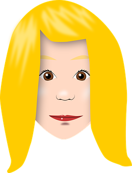 Blonde Haired Girl Cartoon Graphic PNG Image