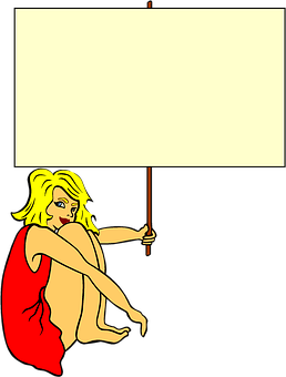 Blonde Pinup Girl Sign Template PNG Image