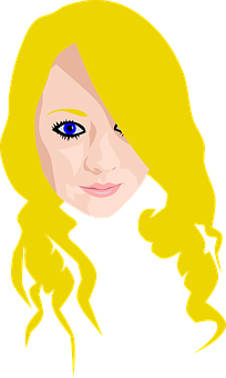 Blonde Vector Portrait PNG Image