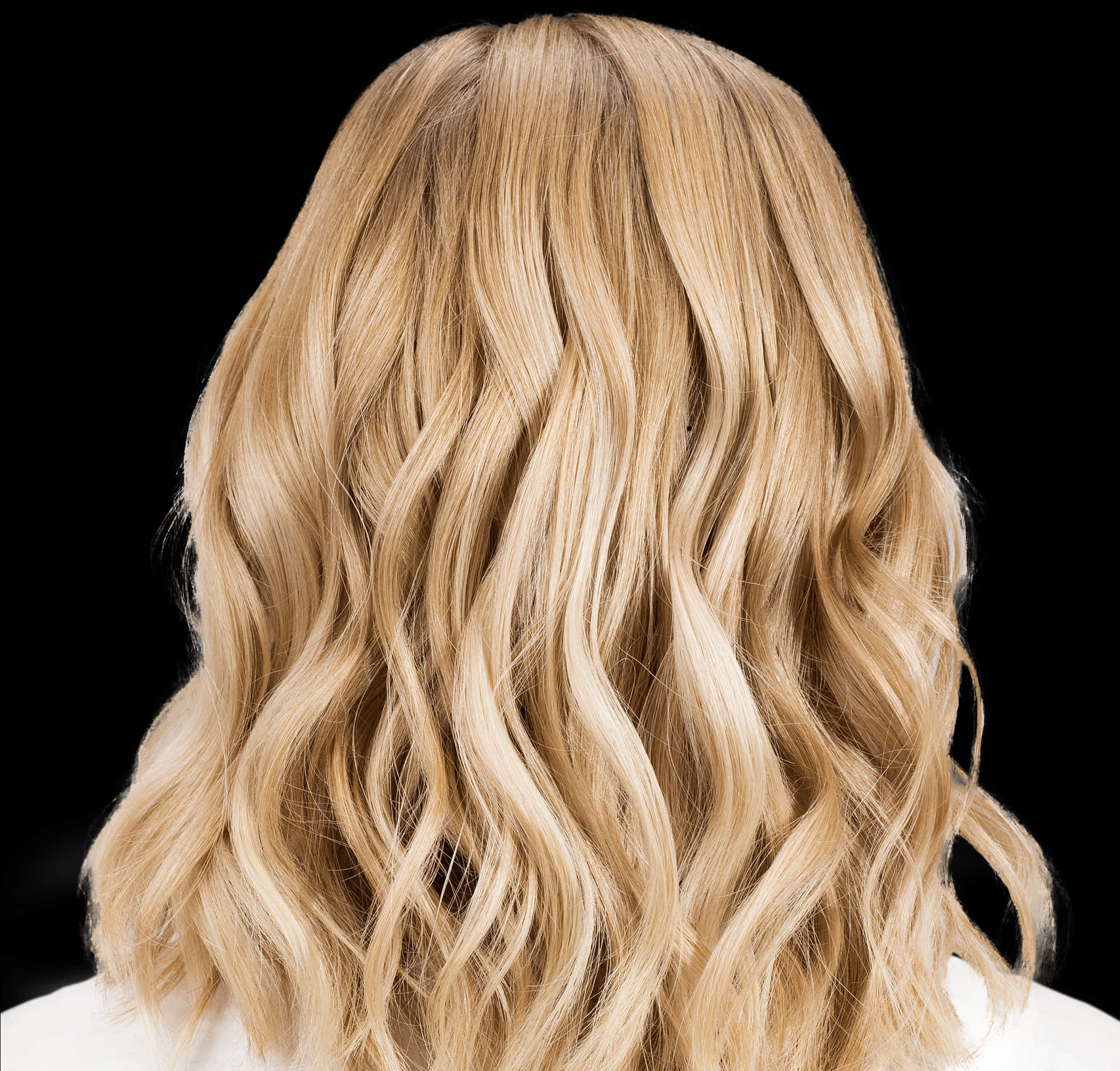 Blonde Wavy Hair Black Background PNG Image