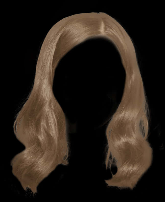 Blonde Wavy Hairstyle Silhouette PNG Image