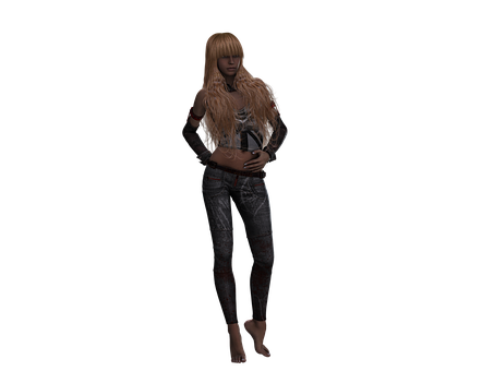 Blonde3 D Character Black Background PNG Image