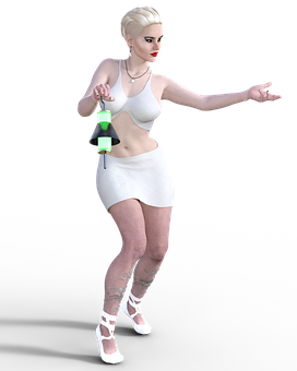 Blonde3 D Character Pointing PNG Image