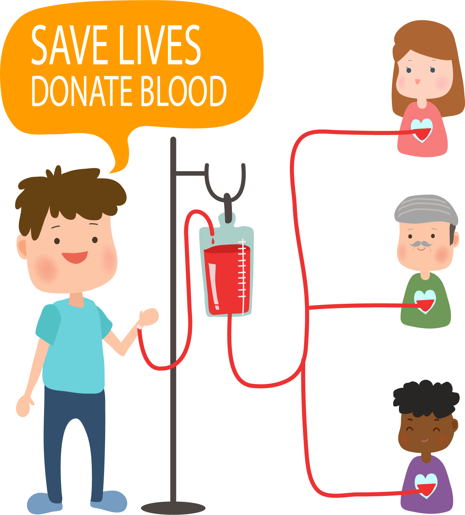 Blood Donation Awareness Cartoon PNG Image