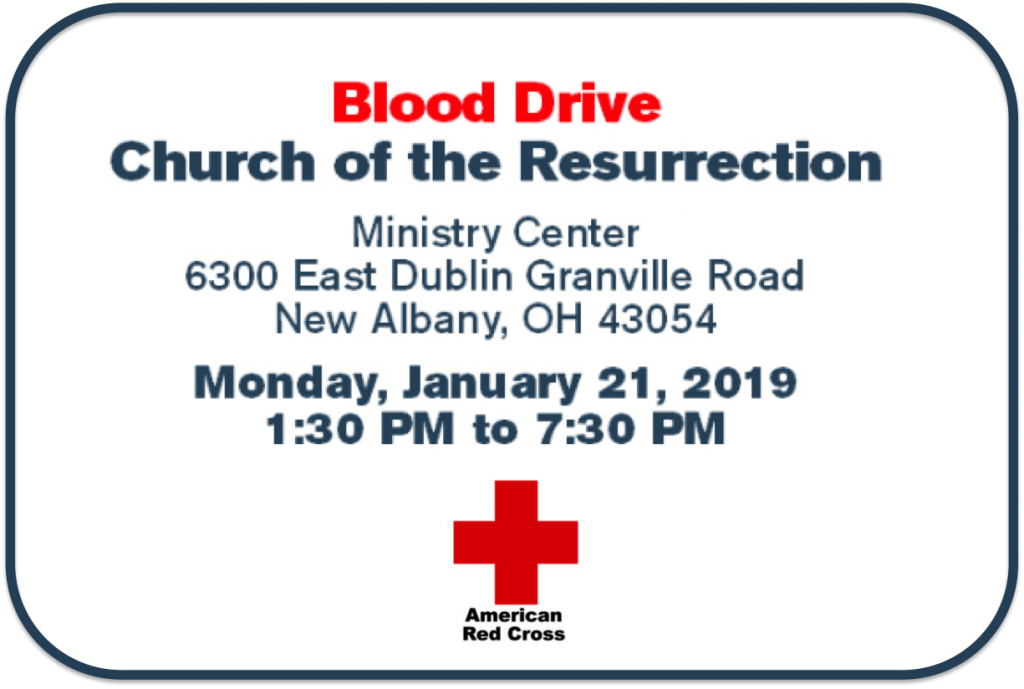 Blood Drive Churchofthe Resurrection Event Sign PNG Image