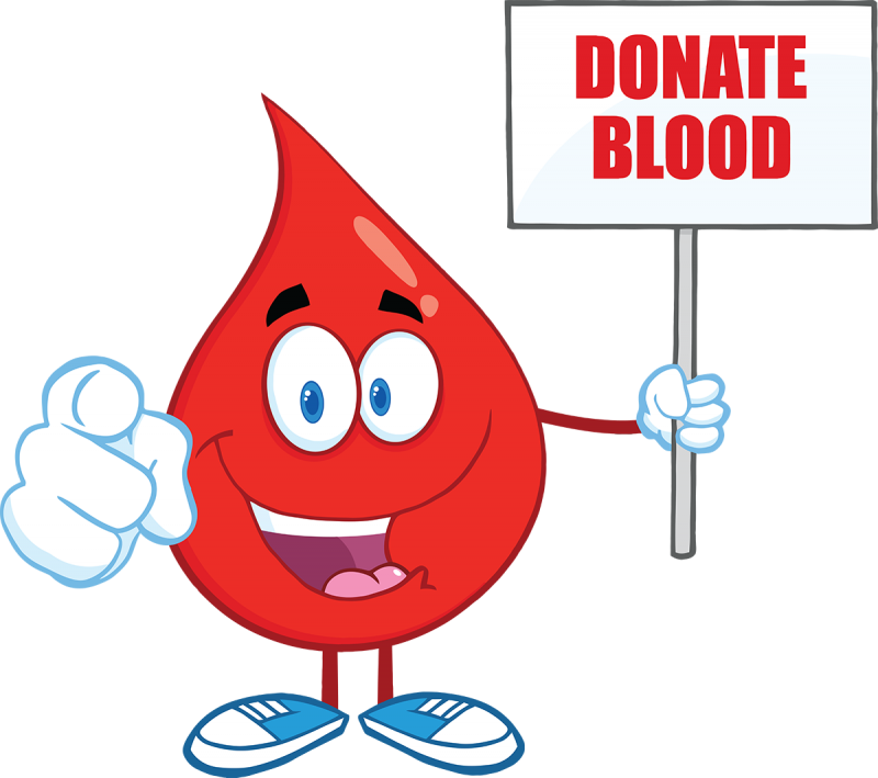 Blood Drop Character Promoting Donation PNG Image