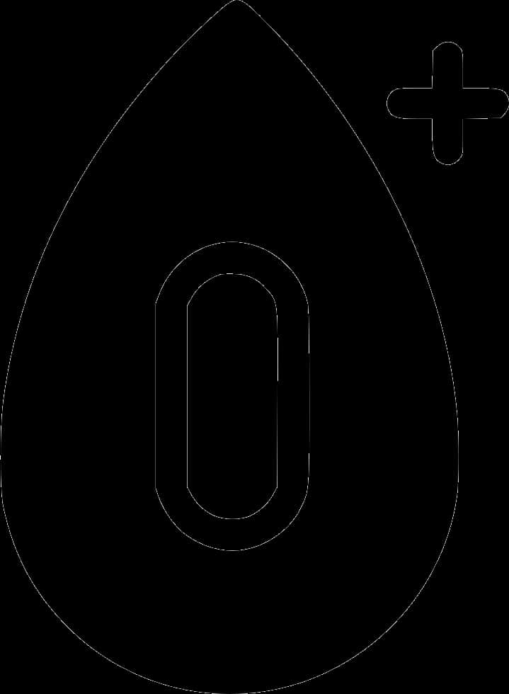 Blood Drop Outline Plus Sign PNG Image