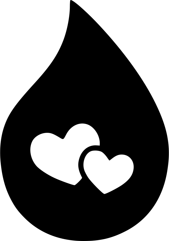 Blood Drop With Hearts Graphic PNG Image