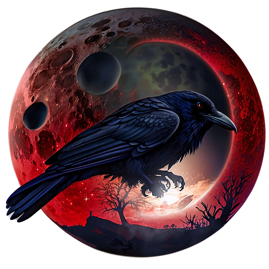 Blood Moon And Raven Png 16 PNG Image