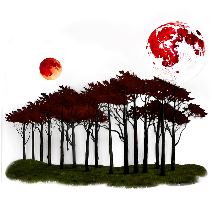 Blood Moon Over Forest Png 06112024 PNG Image