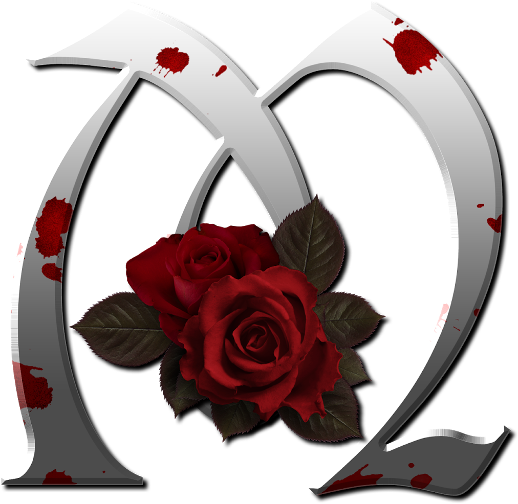 Bloody Rose Letter M PNG Image