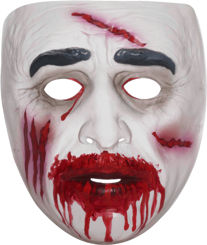 Bloody White Mask Horror Prop.png PNG Image