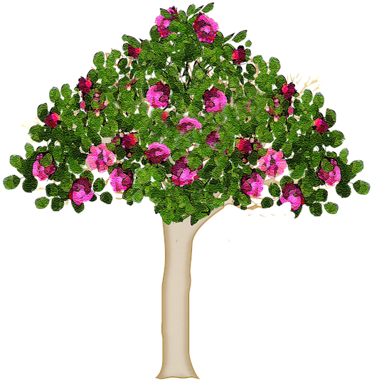 Blooming Flower Tree Illustration.png PNG Image