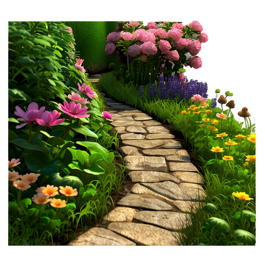 Blooming Garden Path Png Skj26 PNG Image