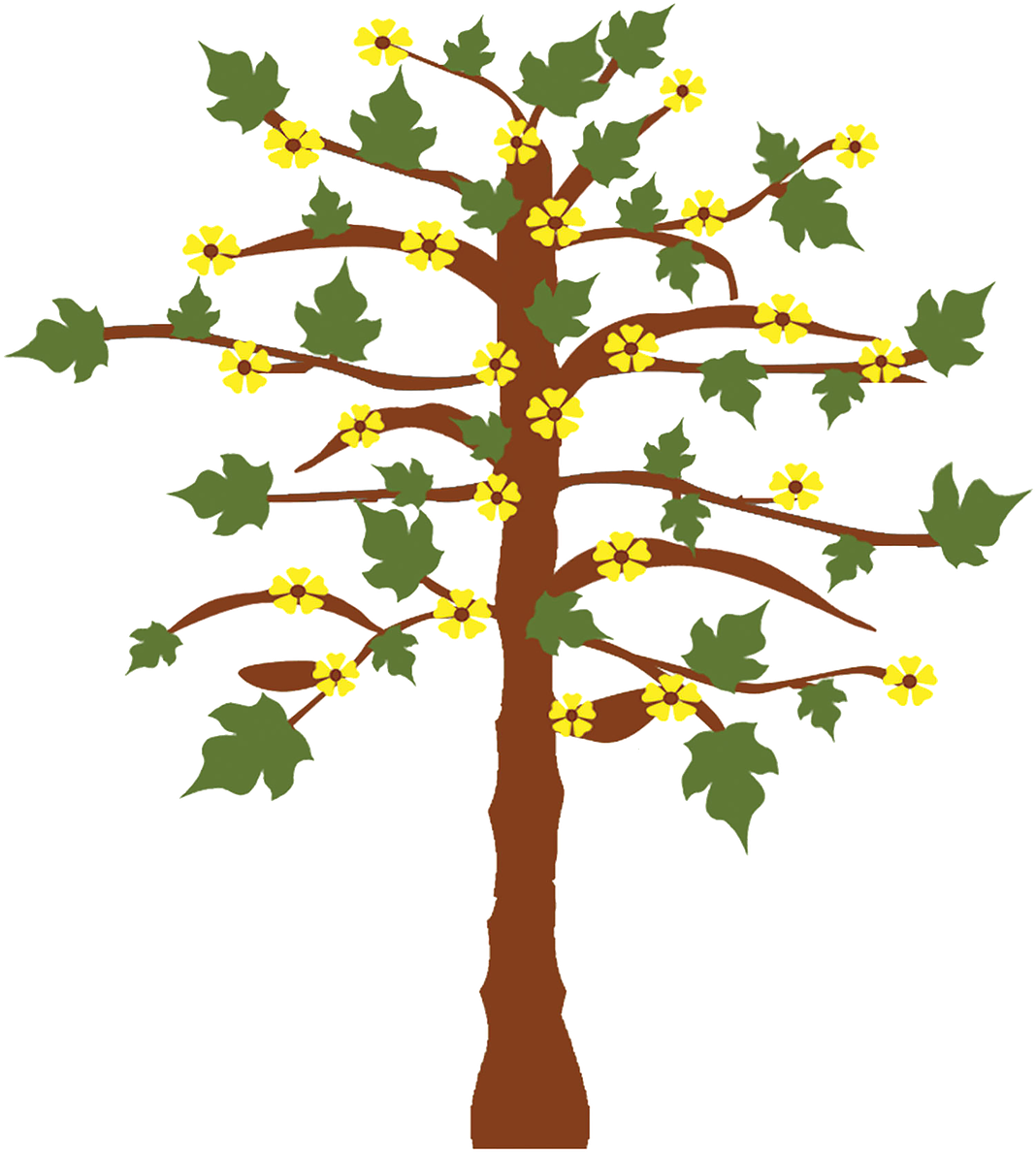 Blooming Tree Illustration PNG Image