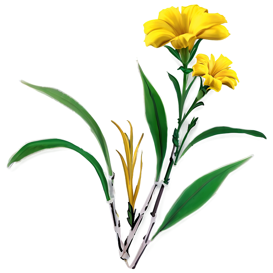 Blooming Yellow Flowers Png 7 PNG Image