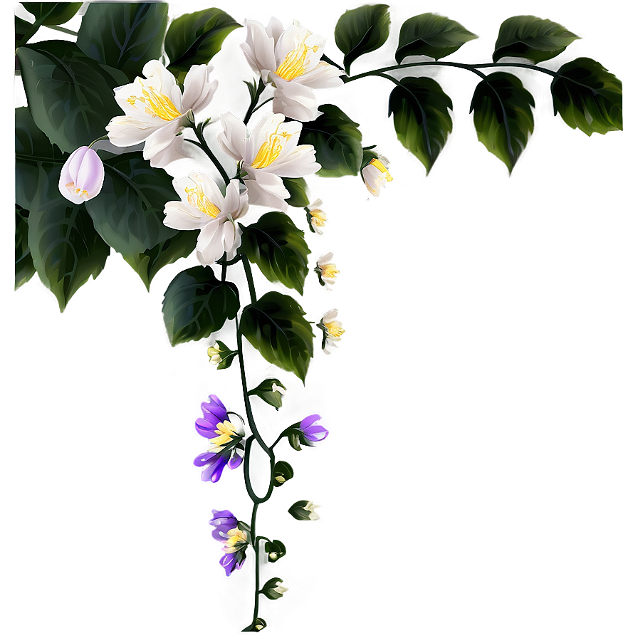 Blossoming Corner Flower Png Kns20 PNG Image