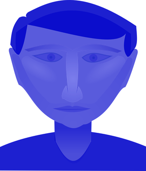 Blue Abstract Face Illustration PNG Image