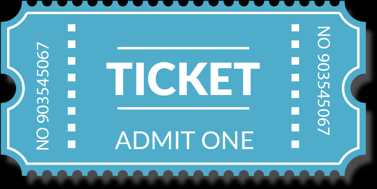 Blue Admit One Ticket Template PNG Image