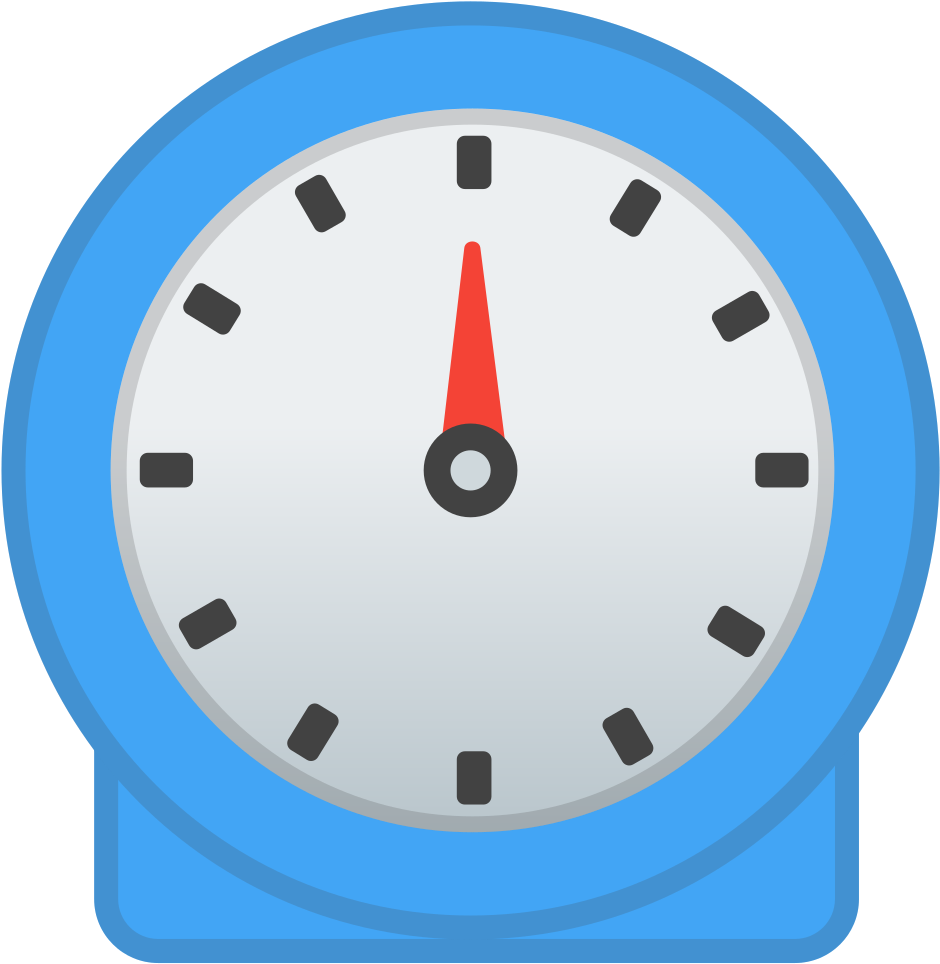 Blue Analog Clock Icon PNG Image