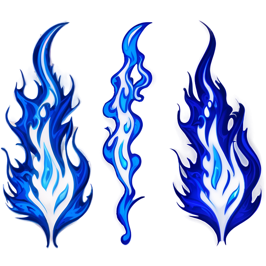 Blue And White Flames Png Eih PNG Image