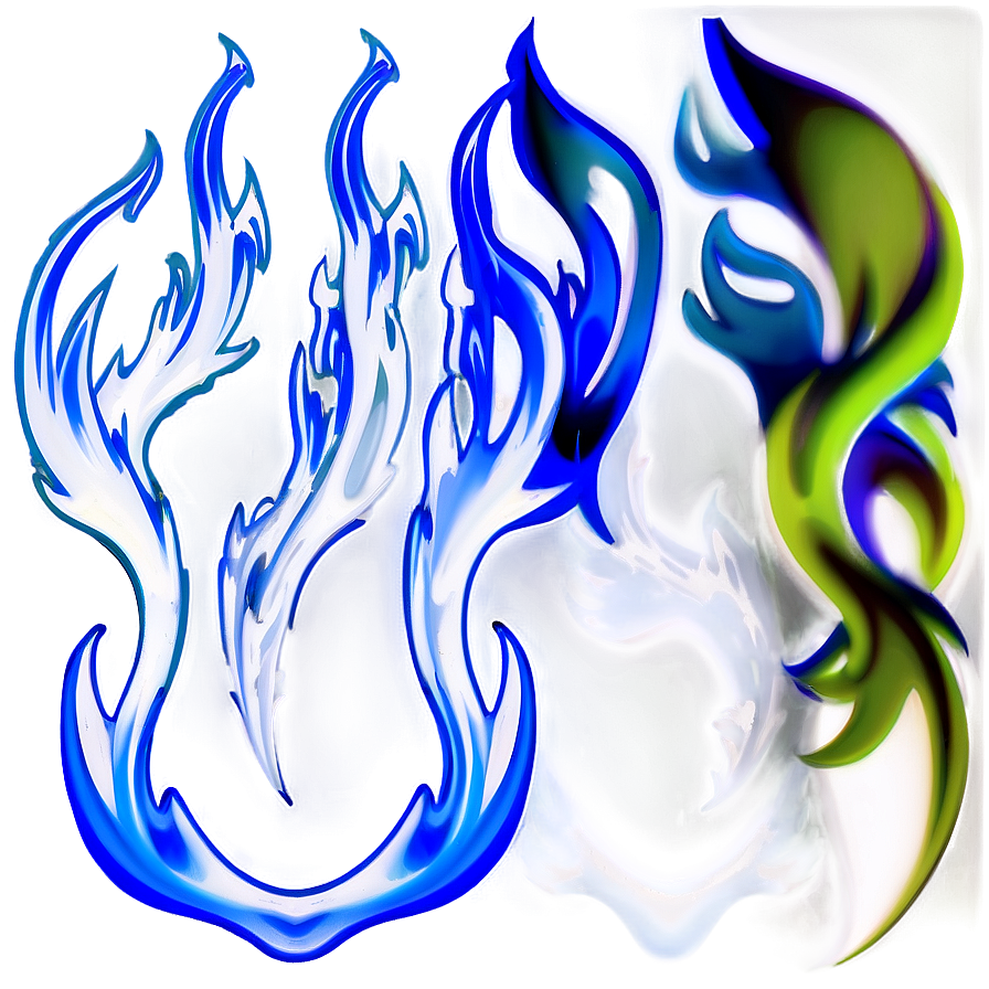 Blue And White Flames Png Hje PNG Image