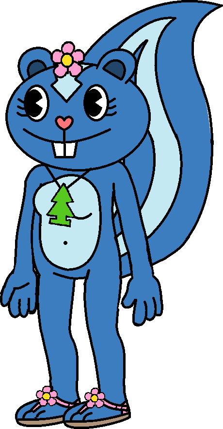 Blue Animated Character Smiling.png PNG Image