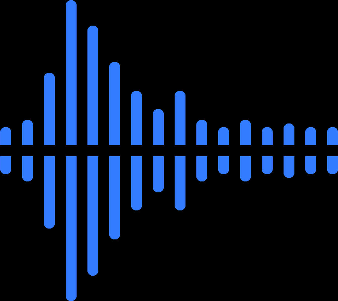 Blue Audio Waveform Graphic PNG Image