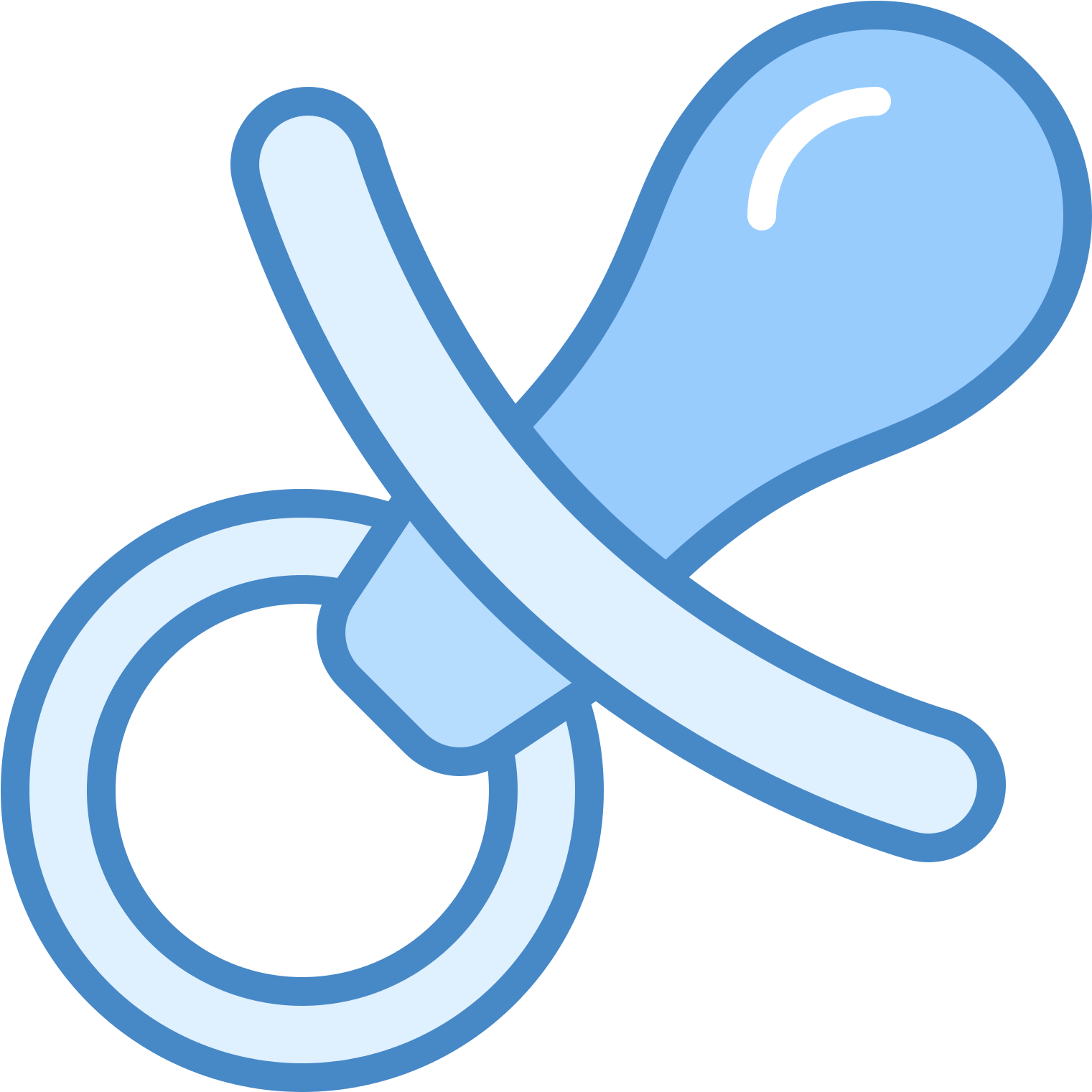 Blue Baby Pacifier Vector PNG Image