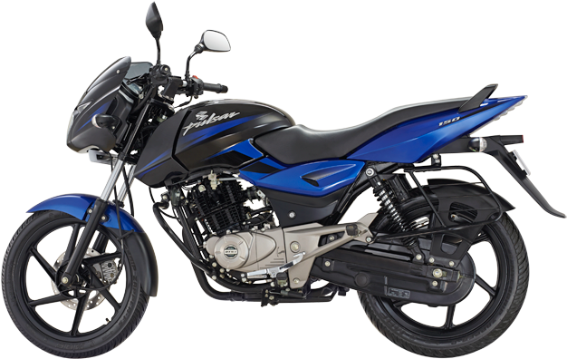 Blue Bajaj Pulsar Motorcycle Studio Shot PNG Image