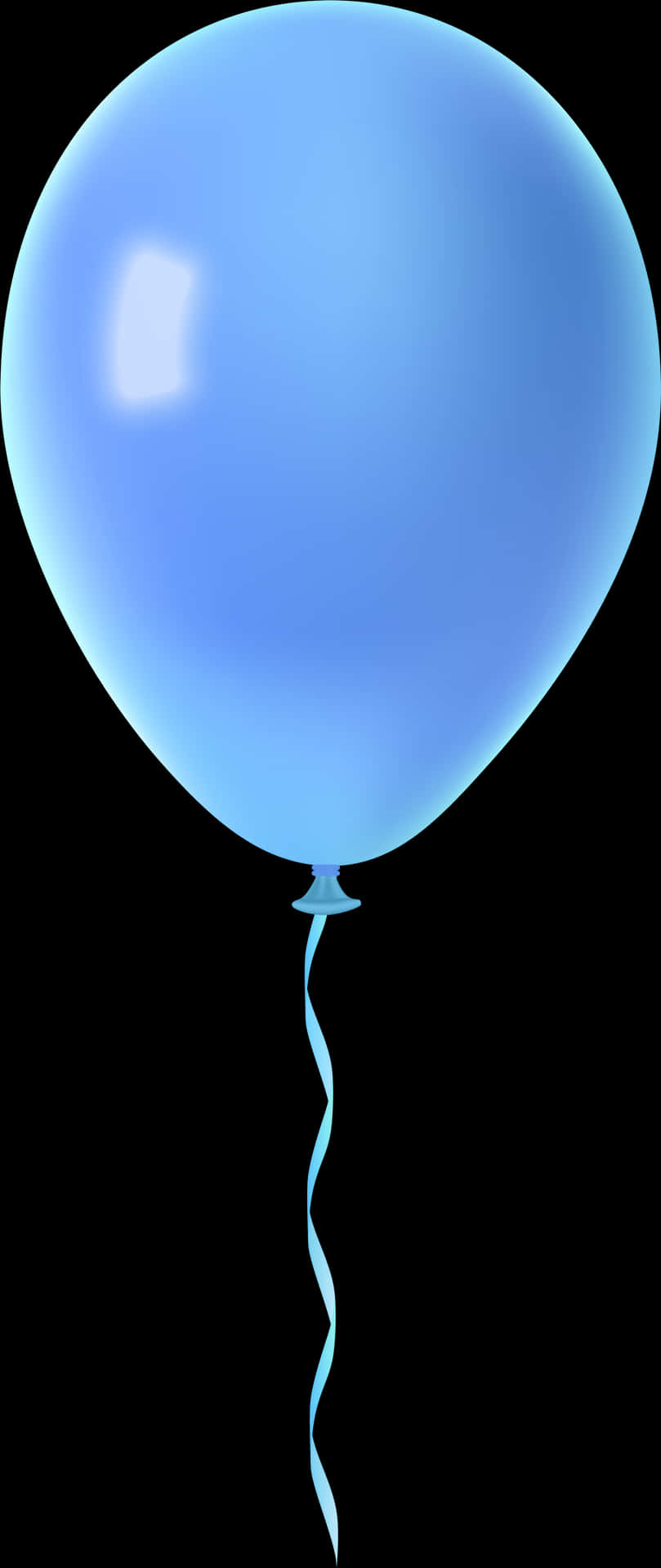 Blue Balloon Black Background PNG Image