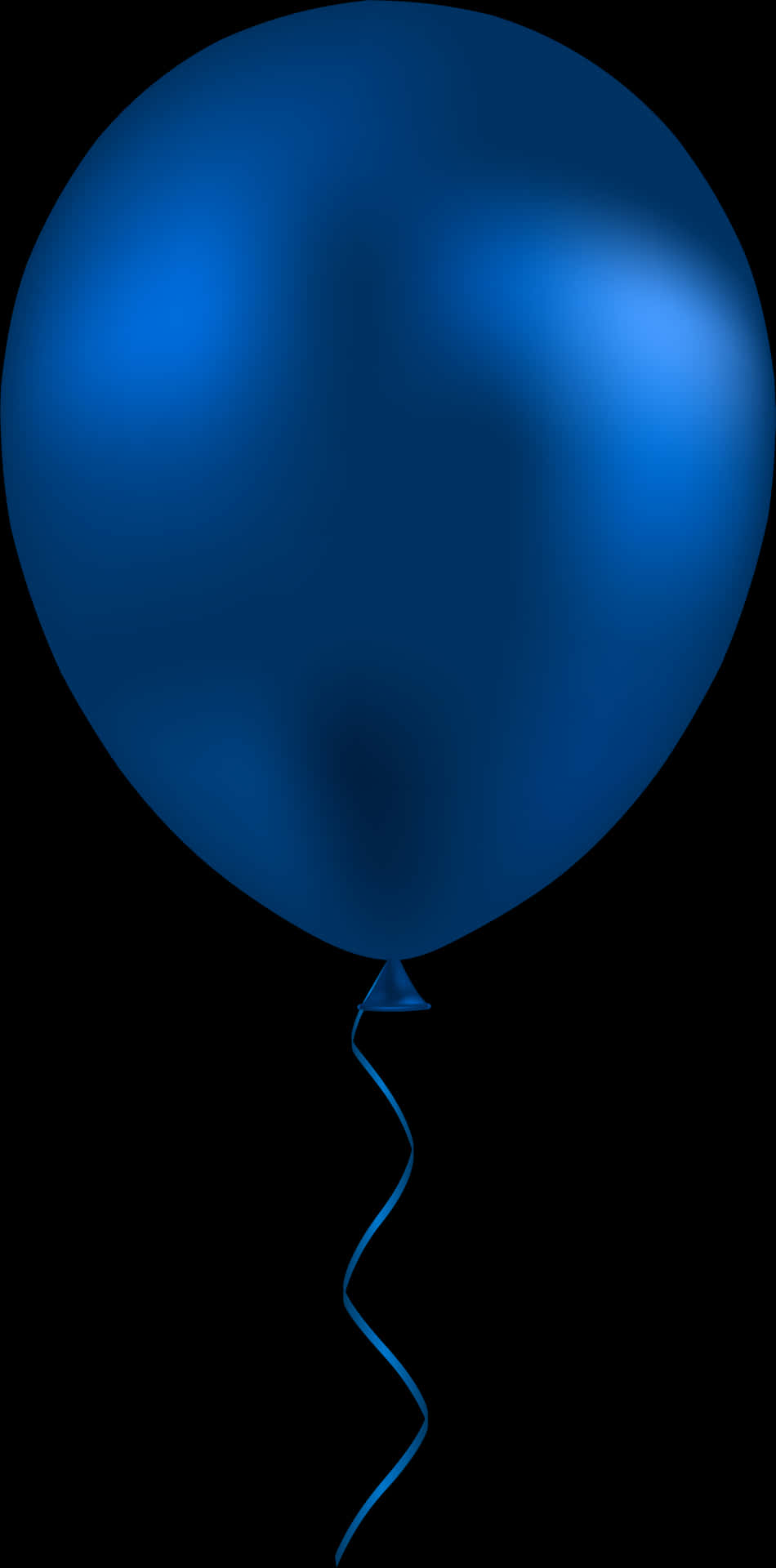 Blue Balloonon Black Background PNG Image